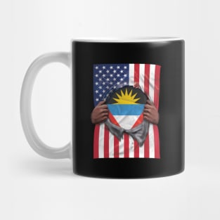 Antigua & Barbuda Flag American Flag Ripped - Gift for Antiguan & Barbudan From Antigua & Barbuda Mug